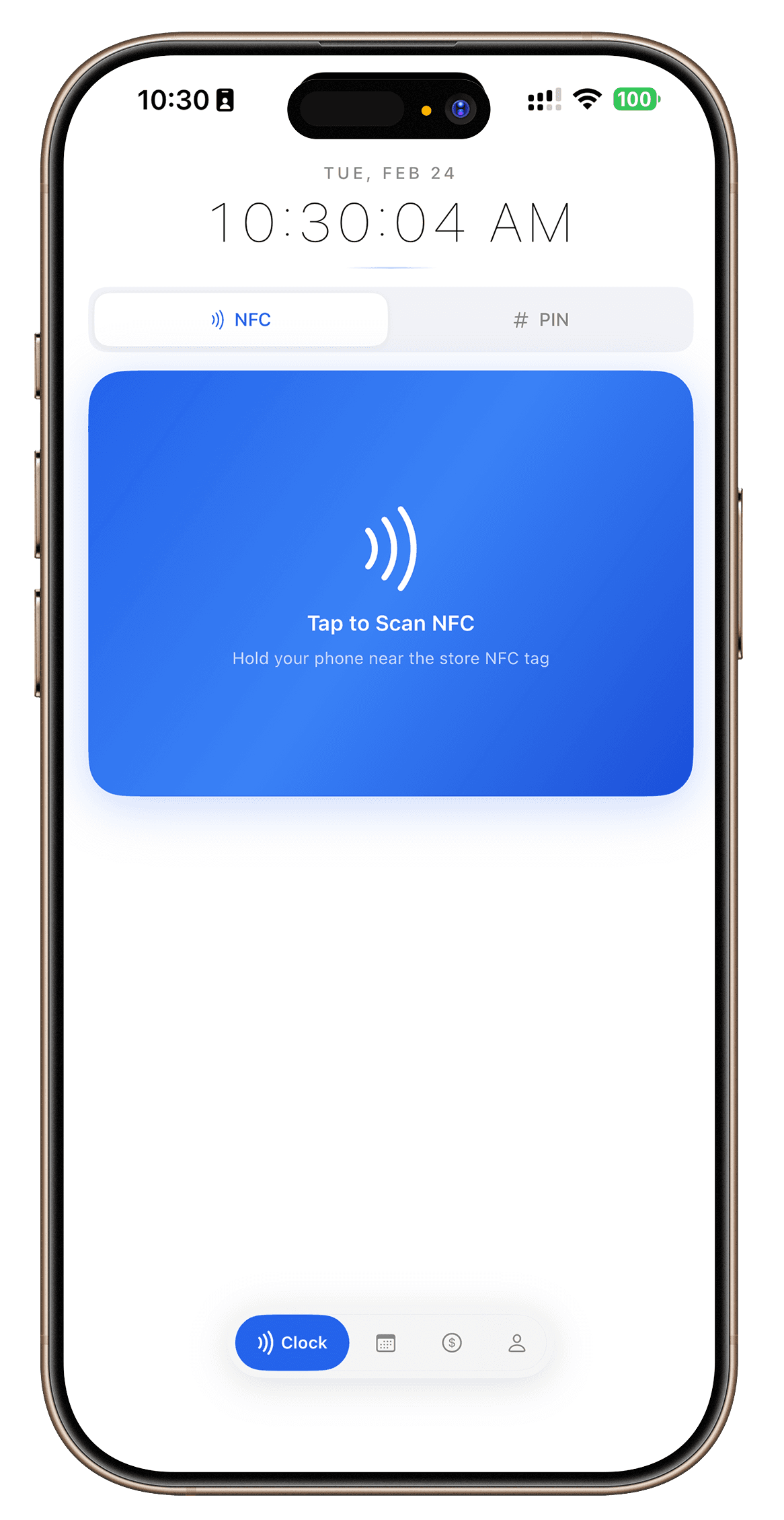Simplin app — tap to scan NFC