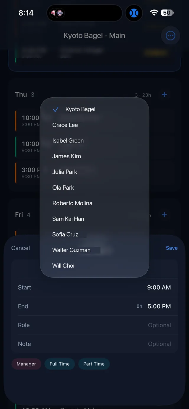 Who picker listing staff
